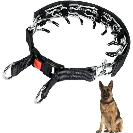 Prong Dog Training Collar, Dog Choke Collar with Snap Buckle, No Pull Dog Collar for Medium and Large Breed Dogs(L)