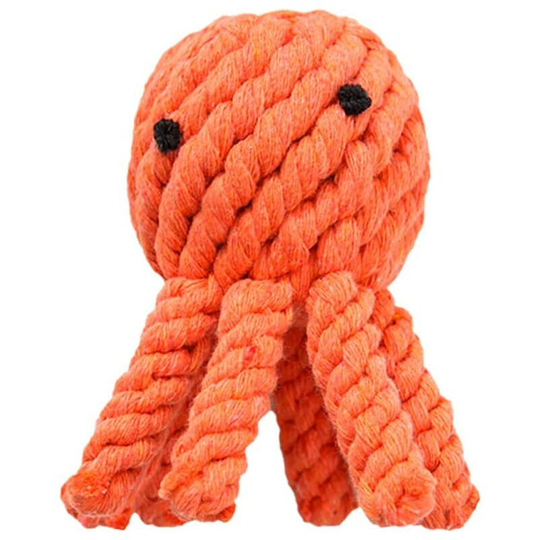 Interactive Puppy Toys, Speyang Puppy Chew Toys, Rope Dog Toys, Rope Dog Toys, Puppy Toys, Pet Chew Toys, Puppy Toys, Teeth Cleaning (Orange Octopus)