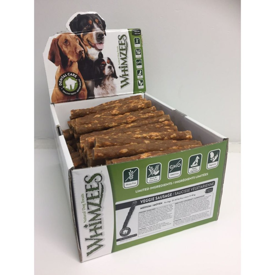 Whimzees Veggie Sausage Medium 30g Display Box (Pack of 100)