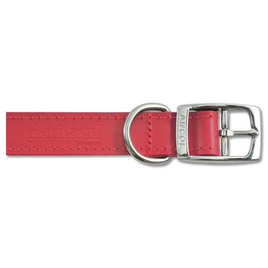 Heritage Leather Collar Red 25mm X45-54cm Sz 6