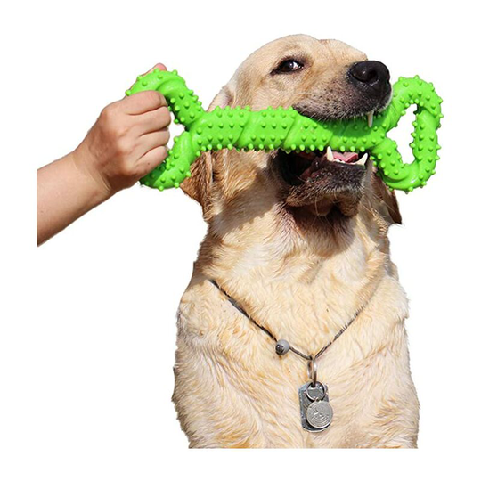 2 Pieces Dog Chew Toys Heavy Duty Rubber 13 Inch Bone Shaped Dog Toy Puppies with Convex Design Solid Interactive Dog Toy for Aggressive Chewers