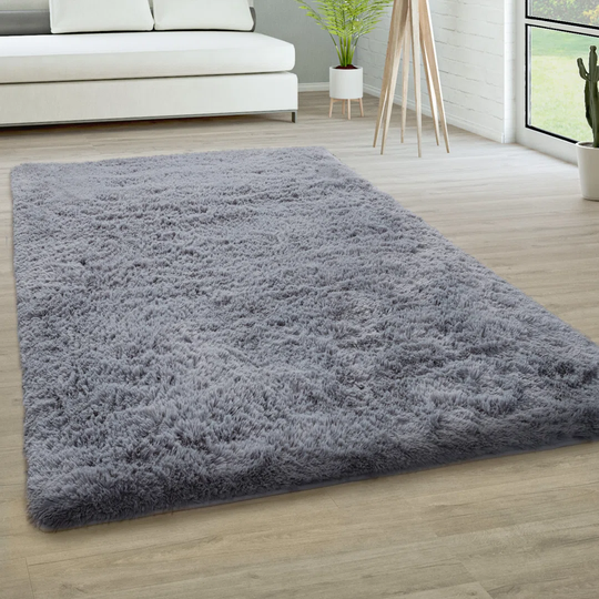 Buckman Fluffy Hand Tufted Grey Rug