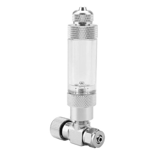 Aquarium Tank Needle Valve for Aquarium System Co2 Regulator(Double head fine adjustment valve + anti-return bubble counter,4#)