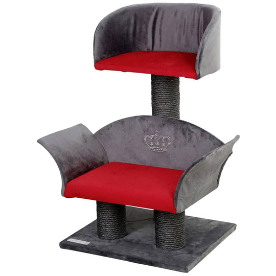 Cat Tree Lounge Deluxe Grey and Red 81548 Kerbl Grey
