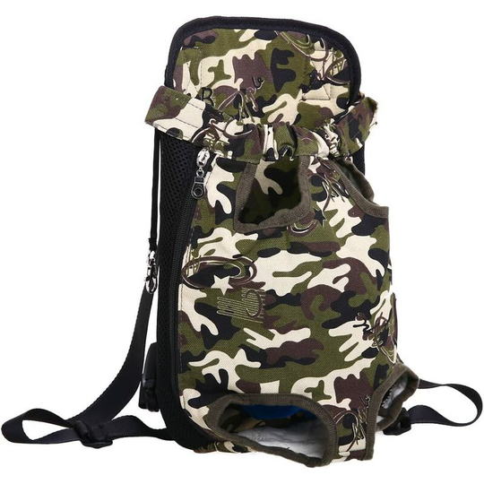 Legs-Out Front Pet Dog Carrier,Hands-Free Adjustable Backpack Travel Bag for Small Medium Puppy Doggie Cat Bunny Breeds Outdoor s, camouflage