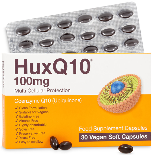 Huxley Europe HuxQ10 100mg Coenzyme Q10 30 Vegan Soft Caps
