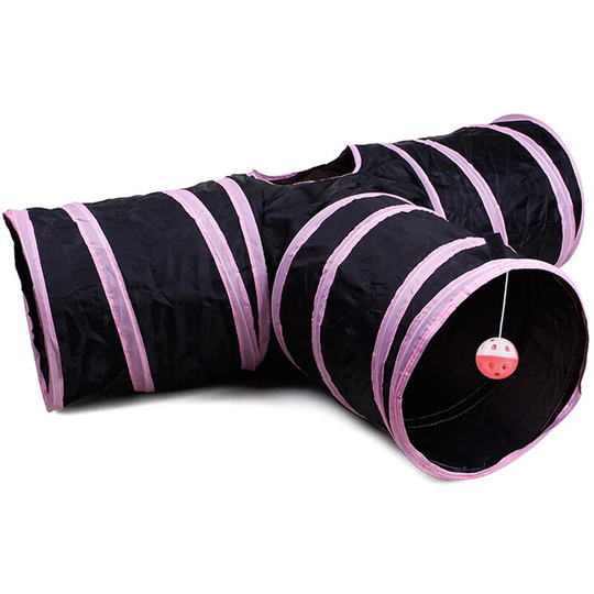 Pet cat toy tunnel three channel feather mouse bell ball teaser cat wire teaser cat stick 21pcs set