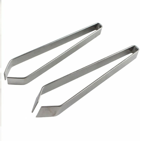Perle Rare - 2 Stainless Steel Kitchen Tongs - Tweezers Flat Tongs for Fish - Tweezers for Chefs Professional Kitchen Seafood Pastry