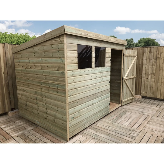 Brewerton 8 ft. W x 3 ft. D Solid Wood Garden Shed