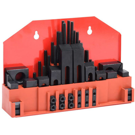 58 Pieces Clamping Set Steel T Slot M8 vidaXL