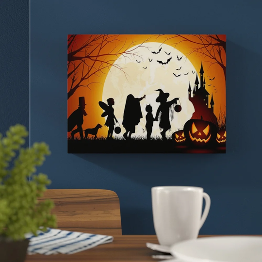 Halloween Decoration Kids Trick or Treat Graphic Art on Wrapped Canvas