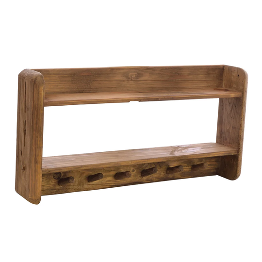 Erving Solid Wood 6 - Hook Wall Hook with Storage