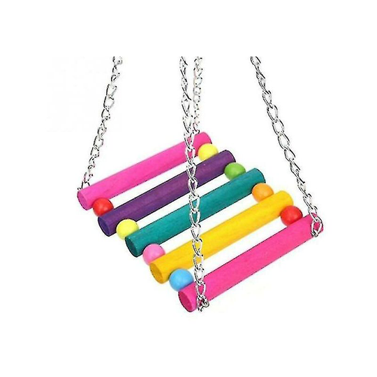 Hanging Swing Toy For Pet Birds Like Parrots Parakeets Cockatielsmacaws, 1 Piece, Colorful Thsinde