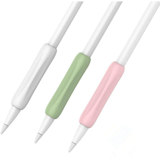 6-Pack, 3-Color Silicone Grip for Apple Pencil 2nd Gen - Ergonomic Design - Compatible with Magnetic Charging and Dual Tap