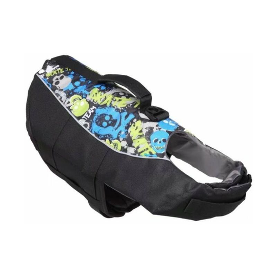 Swimsuit for pets, lifejacket, reflective swimsuit Mermaid for pets, whale dog swimsuit, (JSY08 black) m