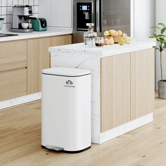 Jacobsen 50L Trash Can Kitchen Trash Can Made Of Stainless Steel Pedal Bin With Lid And Inner Bin Litter Bin Soft-Close Odor-Proof And Hygienic