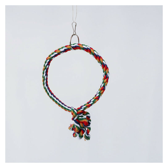 Bird Swing, Cotton Cage Hanging Swing, Bite Resistant Toys, Boredom Toys for Parrot, Sparrow and Small Parakeet (25cm)