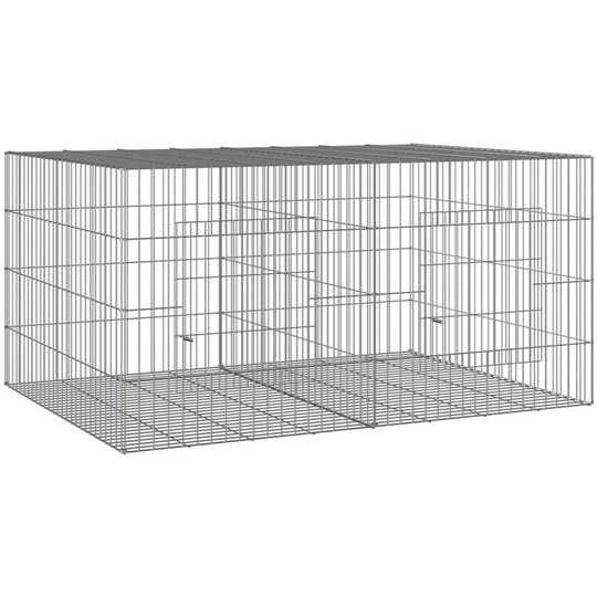 Vidaxl - 2-Panel Rabbit Cage 110x79x54 cm Galvanised Iron Silver
