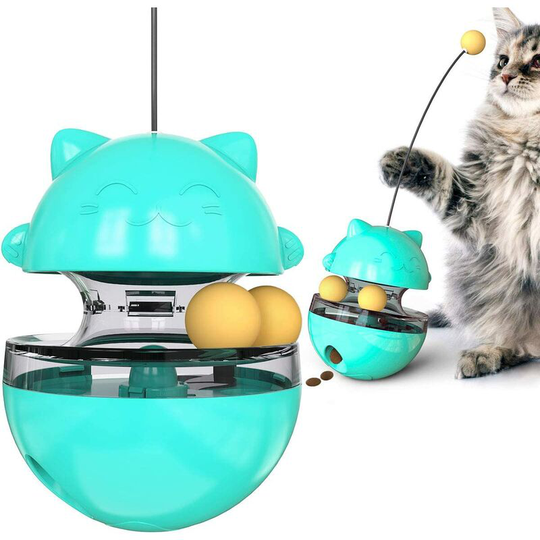 Interactive Cat Treat Dispenser with Swing Balance Body, Funny Tumbler Cat Toys for Indoor Cats, Kitten Adjustable Slow Feeder Food Dispenser,