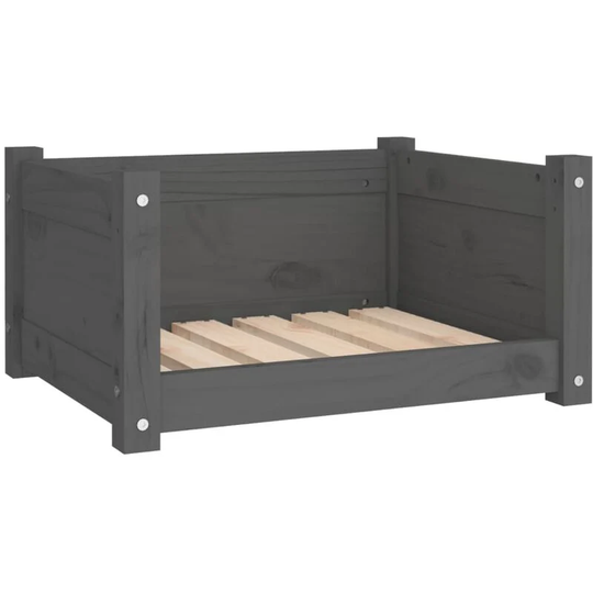 Dog Bed Grey 55.5x45.5x28 cm Solid Pine Wood Vidaxl Grey