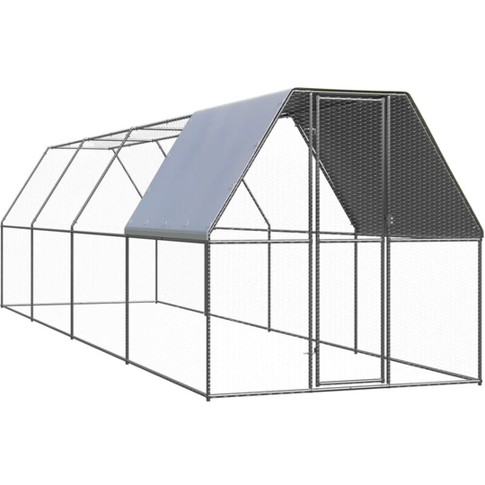 Vidaxl - Outdoor Chicken Cage 2x8x2 m Galvanised Steel Silver