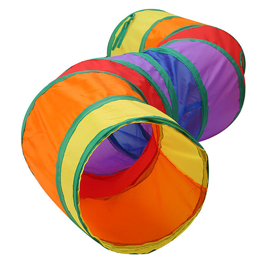 Thsinde Collapsible Cat Tunnel Street Cat Toy Kitty Tunnel Pompom Ball Cat Interactive Play Toy Hiding Rest -B2102 Rainbow S Pass