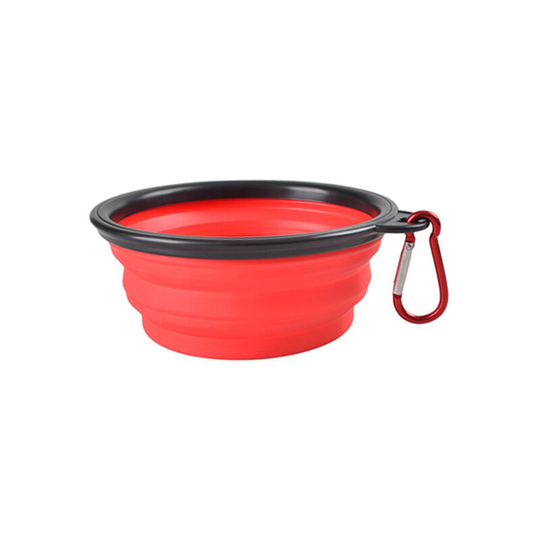 Dog Portable Bowl, Pet Supplies, Outdoor Folding Bowl, Silicone Folding Bowl Red - Muff