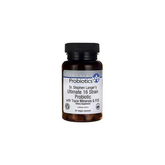 Swanson Probiotics Dr. Stephen Langer's Ultimate 16 Strain Probiotic with FOS, 60 Vegetarian DRCapsules