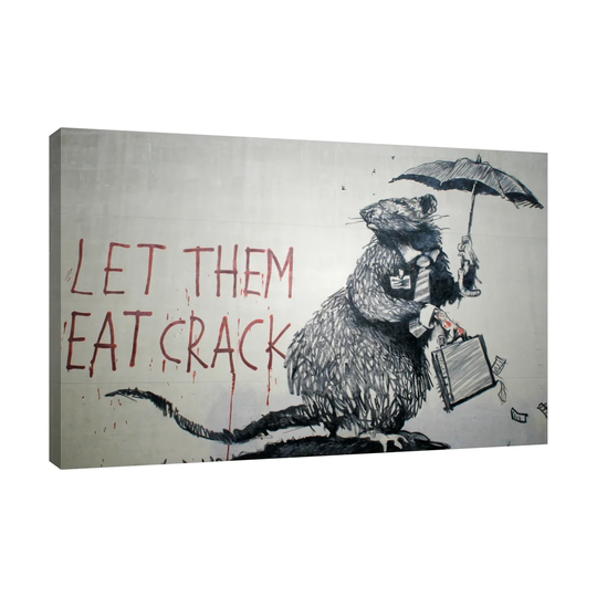 Let Them Eat Crack by Banksy - Wrapped Canvas Graphic Art Print