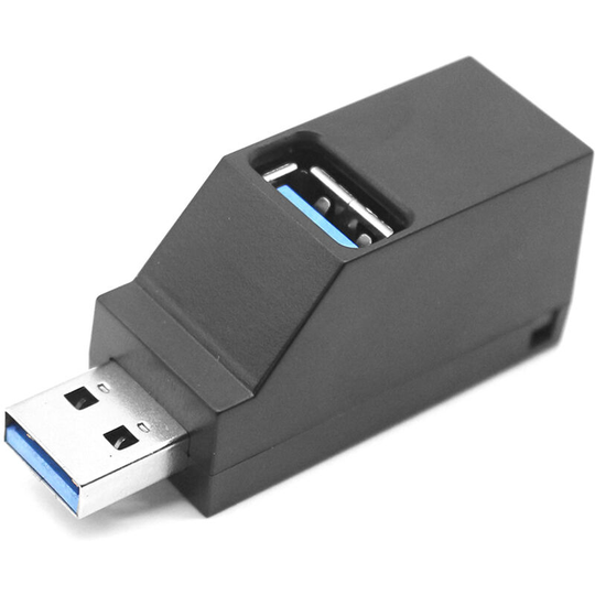Asupermall - USB3.0 Splitter 3-Port usb hub High Speed USB3.0 Separator Mini Portable USB2.0 USB3.0 Data Transmission for Notebook Laptop pc - Black
