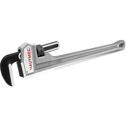Hautmec - Heavy-Duty Straight Pipe Wrench, 900mm (36 Inch) Non-Slip and Rust-Proof Plumbing Wrench, Heat-Treated Floating Hook Jaw and Light-Weight