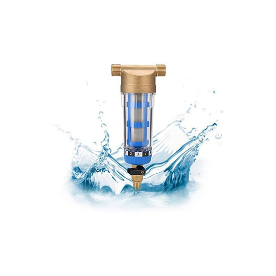 Bearsu - Reusable Spin-Down Sediment Water Filter - Water Filter - External Thread Sediment Pre-Filter for Fountain Water Hose - Sediment Filter