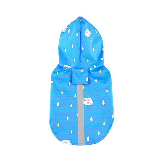 Dog Mackintosh, Small to Medium Dogs Raindrop Printing Clothing Rainproof Breathable Wearable, Printing Reflective Mackintosh for Small to Medium