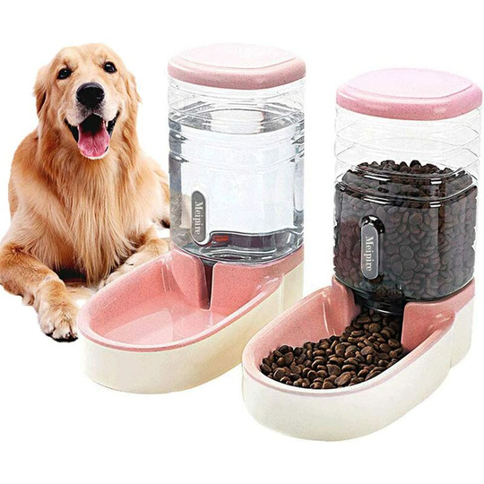 Pets 3.8L Automatic Food and Water Dispenser for Small and Large Dogs, Cats and Pets, Pink