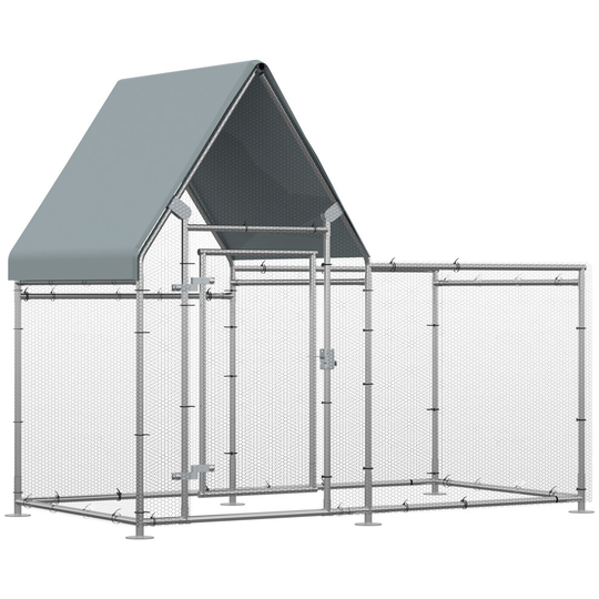 PawHut Walk In Chicken Run Large Outdoor Chicken Cage Coop 2x1x1.7m