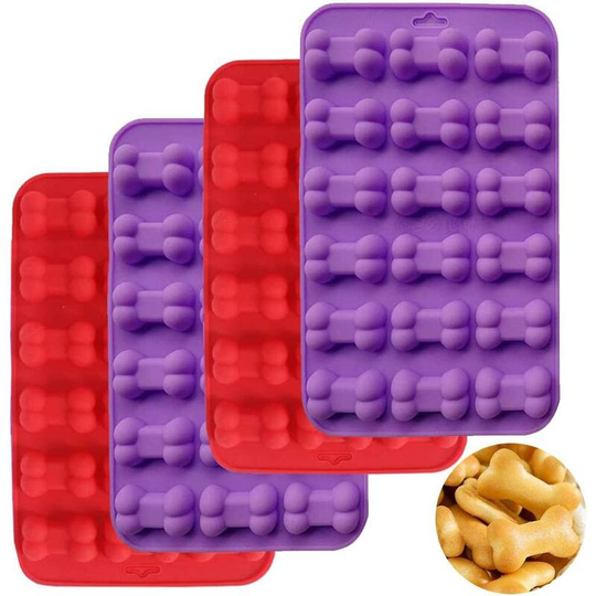 Silicone baking mold Silicone mold dog treats Bone baking mold for dog biscuits Dog treats Chocolate mold Praline mold Non-stick and food safe 4pcs