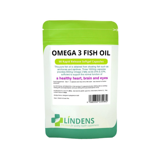 Lindens Omega 3 Fish Oil 30% DHA / EPA 2-PACK 180 Capsules High Strength Quality
