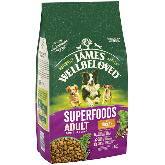 James Wellbeloved Adult Superfoods - Turkey with Kale & Quinoa - 1.5kg