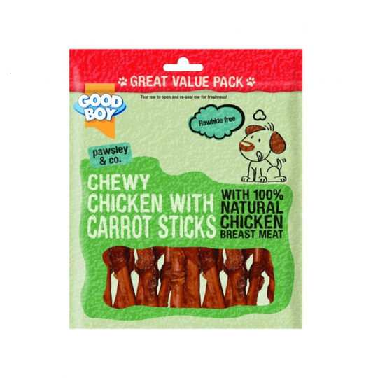 (90g, Orange) Good Boy Chicken with Carrot Dog Treat Sticks