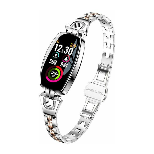 Fitness Watch for Women, Digital Watch with Heart Rate, Blood Pressure, Sleep Monitor, Silver Gray