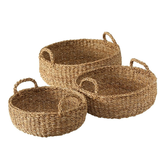 Decorative Seagrass 3 Piece Basket Set