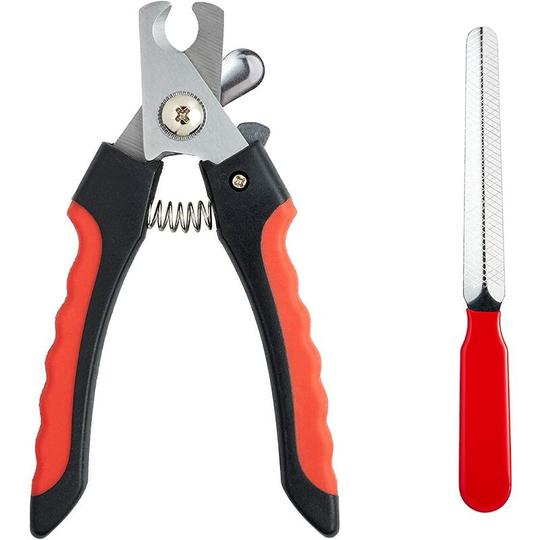Cat and Dog Nail Clippers with Nail File Suitable for All Types of Pets Made of Professional Stainless Steel, Safe and Easy to Use Large Red