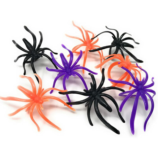 Ilovemilan - 20 Bulk Halloween Spider Rings Assortment - Orange, Purple, Black & Glow in the Dark Creepy Creepy Party Favors, Treats & Cupcake