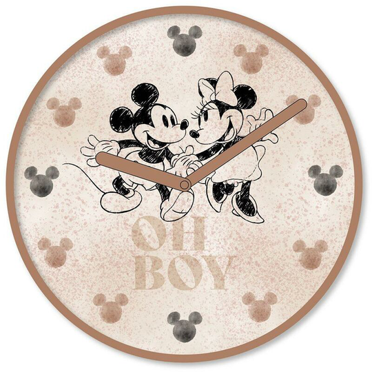 Oh Boy Wall Clock (One Size) (Blush/Black) - Blush/Black - Mickey Mouse