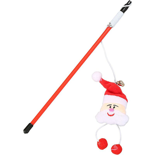 Cat Fishing Rod, Cat Toy, Pet Products Christmas Series Cats Teaser Cat Toys, Interactive Cat Toys for Cats Santa Claus