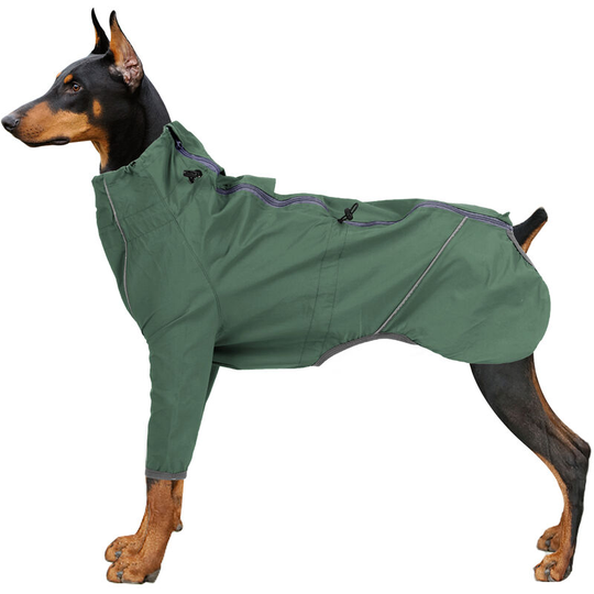 Dog Jacket Front Legs Waterproof Reflective Outdoor Raincoat for Small Medium Large Dogs,Army green£-X-Small - Army green£-X-Small