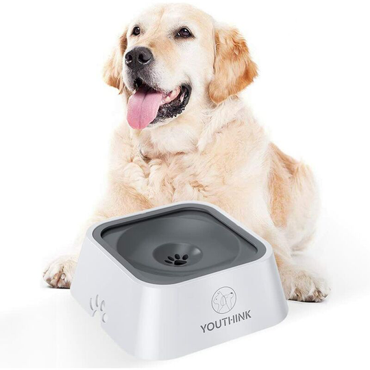 Anti-Spill Pet Water Bowl, 1L Anti-Spill Dog Drinking Bowl, Anti-Spill Buoyancy Water Bowl for Dogs and Cats, Non-Slip and Non-Wet Mouth bpa Free