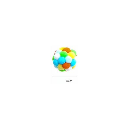 Handmade Cat Toy Ball Colorful Elastic Plush with Catnip Interactive Bell Toy Cat Kitten Training Playing Chew (Orange Green Blue)
