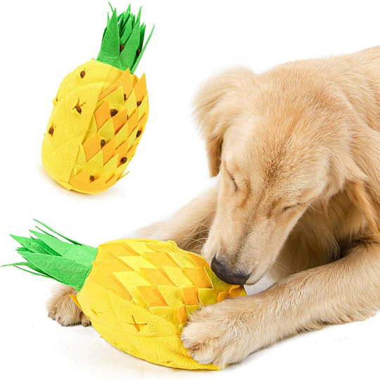 Snuff Mat for Pets, Nose Snuff Feeding Mat, Slow Feeding Training, Durable and Machine Washable Mat for Dogs (Pineapple Shape)