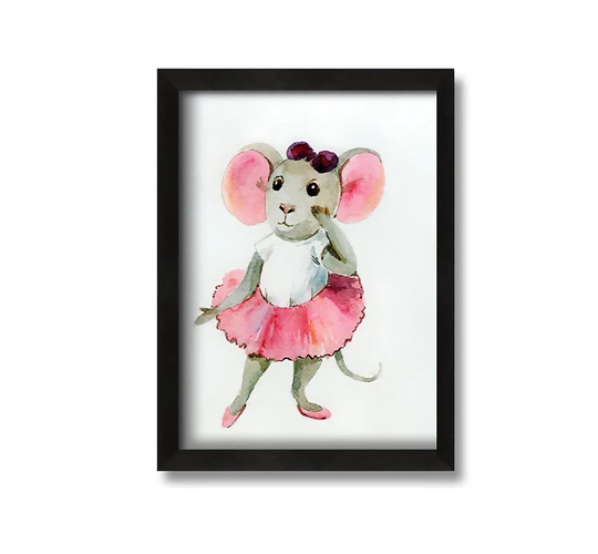 Ballerina Mouse 2 - Picture Frame Painting on Canvas